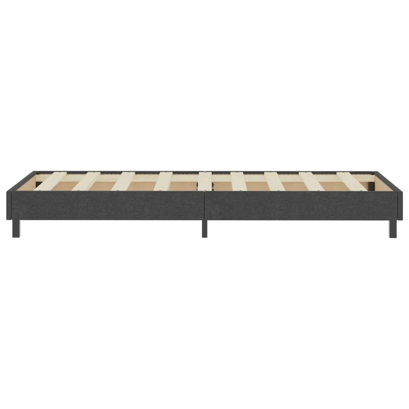 Sommier à lattes sur pieds cadre de lit matelas 100x200 cm tissu gris foncé TDL0208070