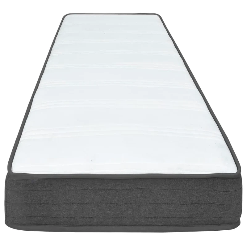 Sommier à lattes sur pieds cadre de lit matelas 100x200 cm tissu gris foncé TDL0208070