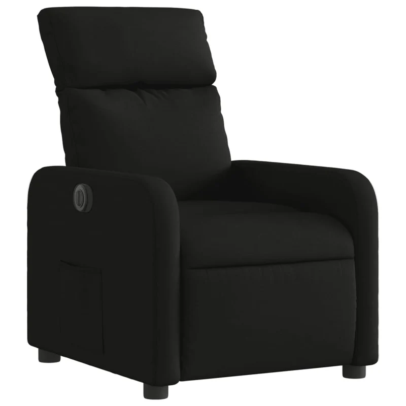 Fauteuil relax TV fonction d'inclinaison électrique très confortable en tissu noir DEC028495