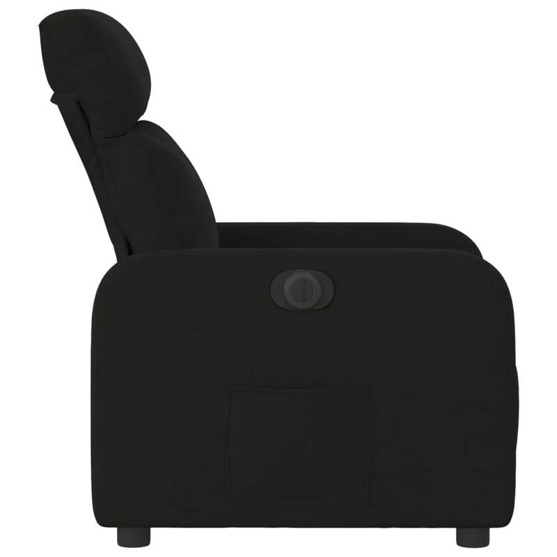 Fauteuil relax TV fonction d'inclinaison électrique très confortable en tissu noir DEC028495