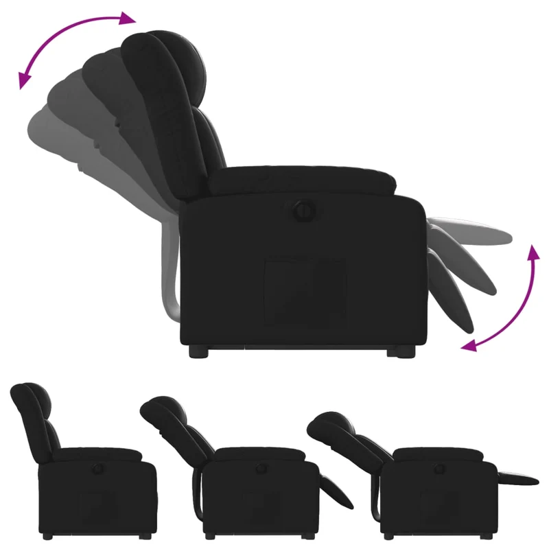 Fauteuil relax TV fonction de levage électrique très confortable en PVC noir DEC028481