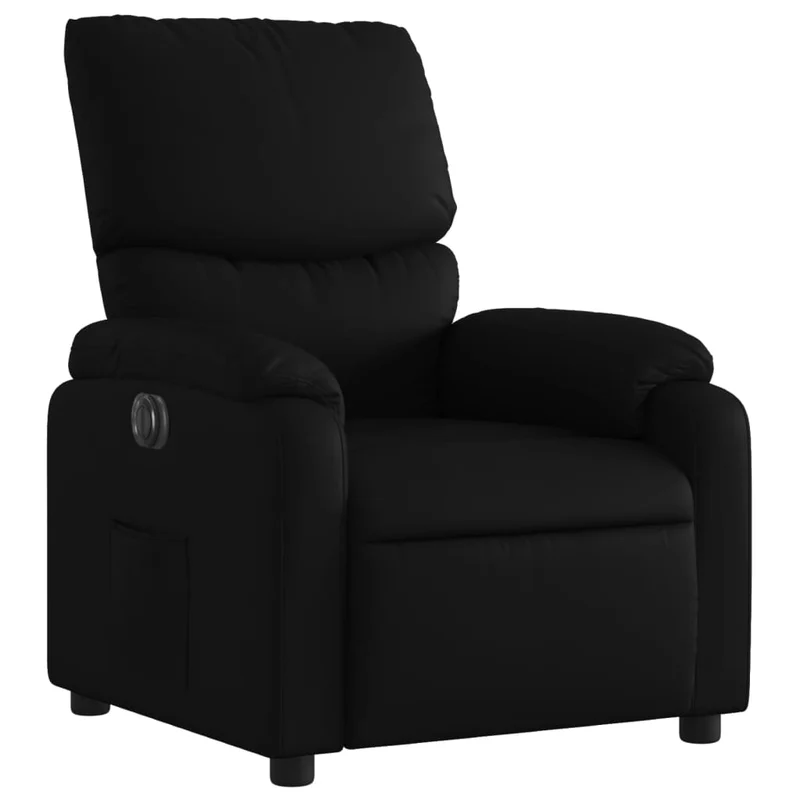 Fauteuil relax TV fonction d'inclinaison électrique très confortable en PVC noir DEC028467