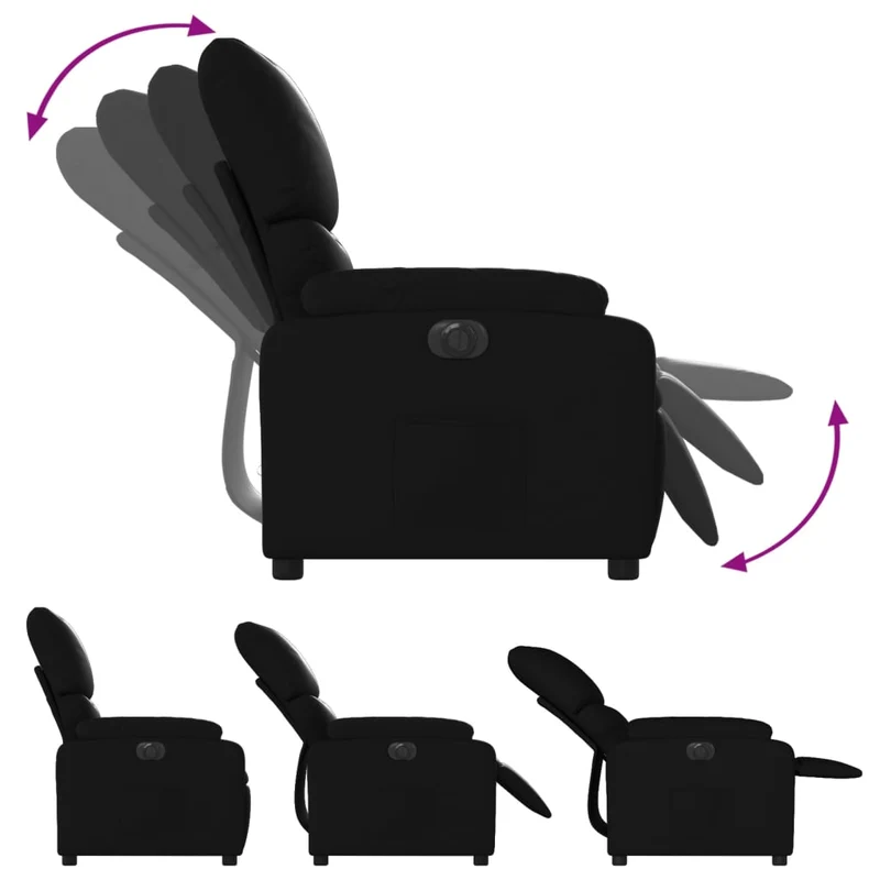 Fauteuil relax TV fonction d'inclinaison électrique très confortable en PVC noir DEC028467
