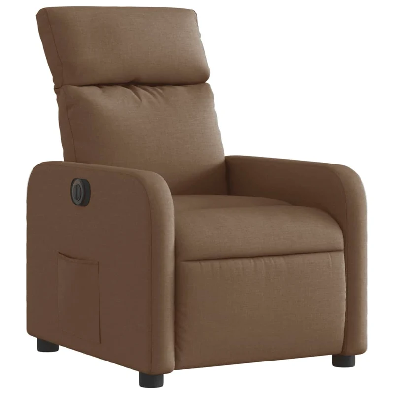 Fauteuil relax TV fonction d'inclinaison électrique très confortable en tissu marron DEC028454