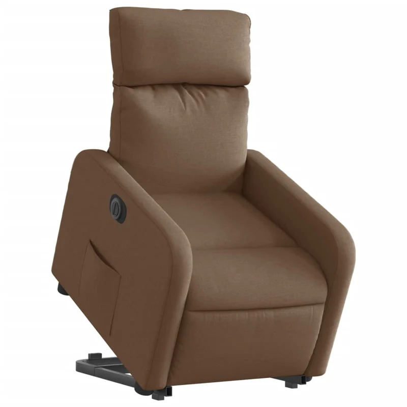 Fauteuil relax TV fonction de levage électrique très confortable en tissu marron DEC028453