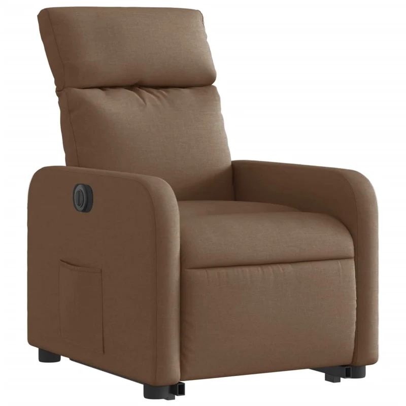 Fauteuil relax TV fonction de levage électrique très confortable en tissu marron DEC028453