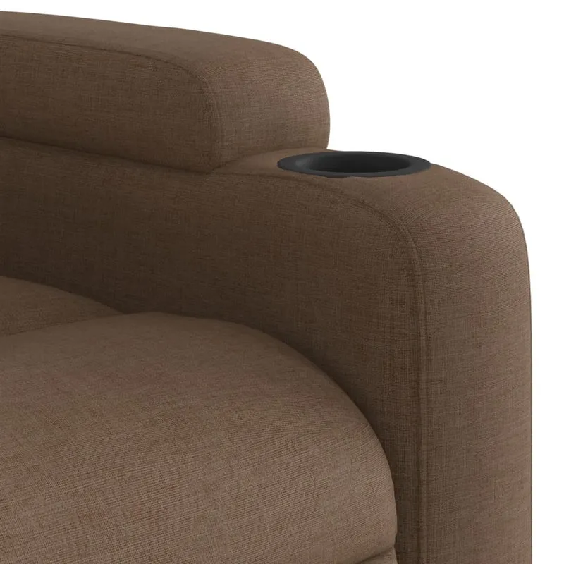 Fauteuil relax TV fonction d'inclinaison électrique très confortable en tissu marron DEC028434