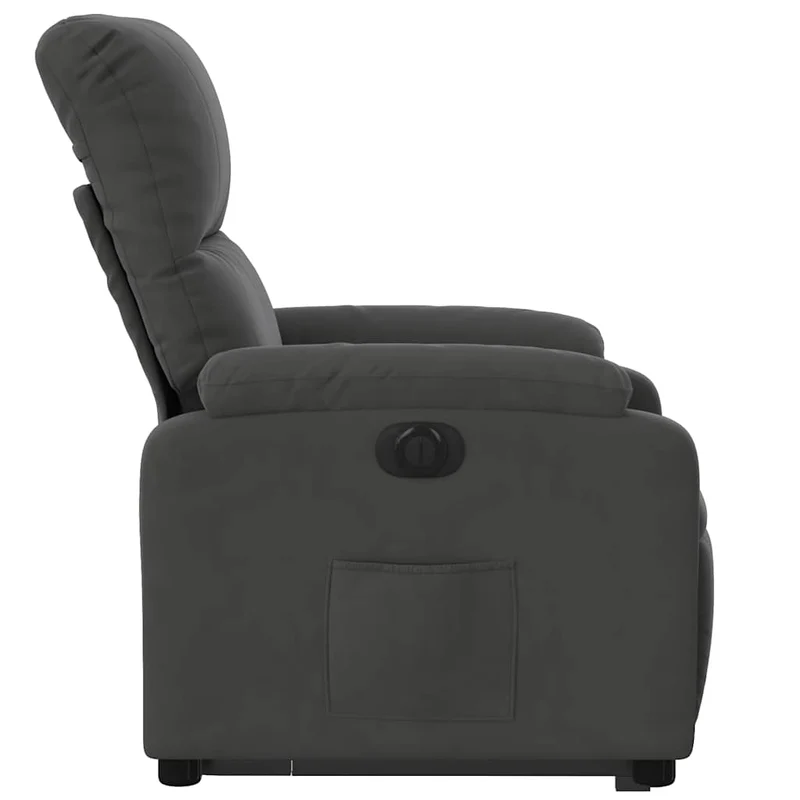 Fauteuil relax TV fonction de levage électrique très confortable en tissu microfibre gris DEC028368