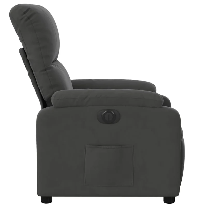Fauteuil relax TV fonction d'inclinaison électrique très confortable en tissu microfibre gris DEC028367