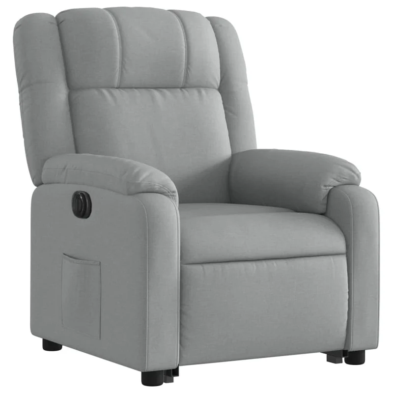 Fauteuil relax TV fonction de levage électrique très confortable en tissu gris clair DEC028316
