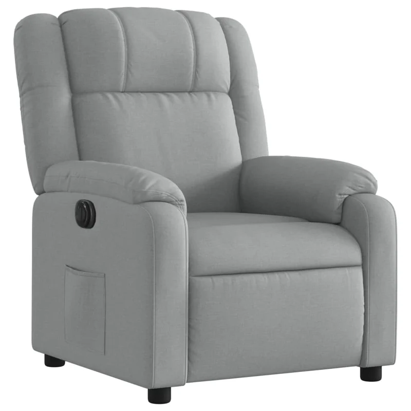 Fauteuil relax TV fonction d'inclinaison électrique très confortable en tissu gris clair DEC028305