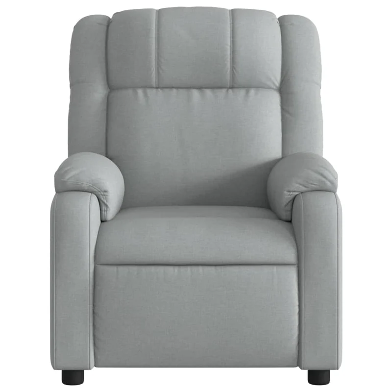 Fauteuil relax TV fonction d'inclinaison électrique très confortable en tissu gris clair DEC028305