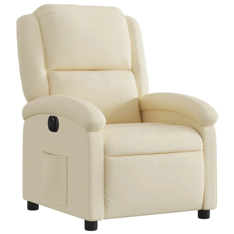 Fauteuil relax TV fonction d'inclinaison électrique très confortable en tissu crème DEC028278