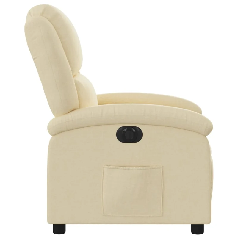 Fauteuil relax TV fonction d'inclinaison électrique très confortable en tissu crème DEC028278