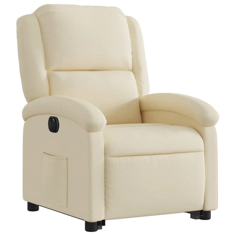 Fauteuil relax TV fonction de levage électrique très confortable en tissu crème DEC028276