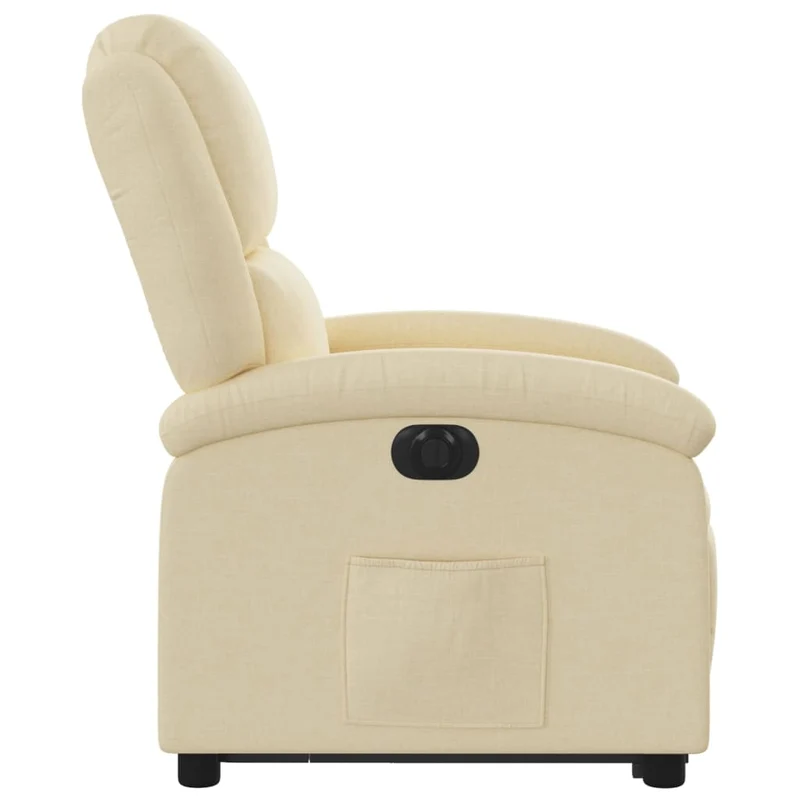 Fauteuil relax TV fonction de levage électrique très confortable en tissu crème DEC028276