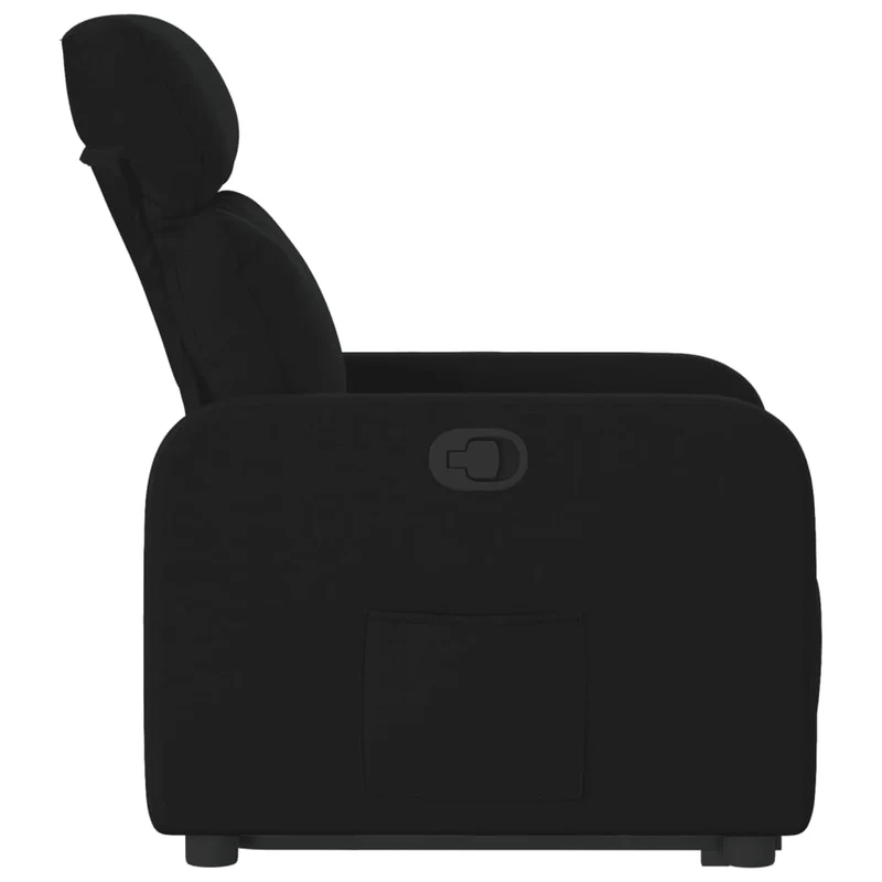 Fauteuil relax TV rembourrage confortable fonction de levage électrique en tissu noir DEC028114