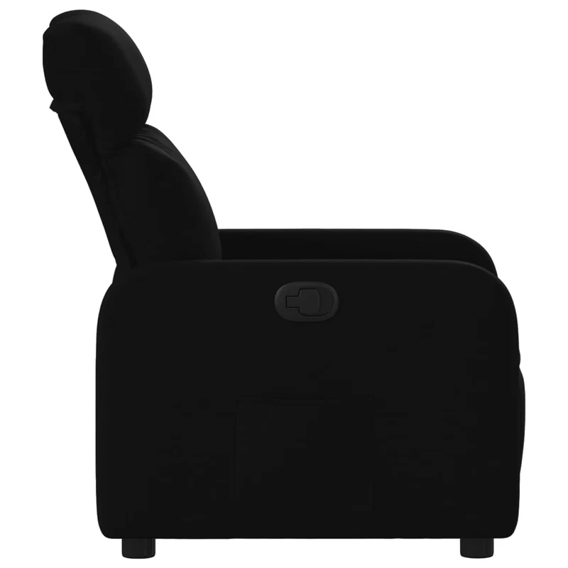 Fauteuil relax TV rembourrage confortable fonction d'inclinaison manuelle en tissu noir DEC028096