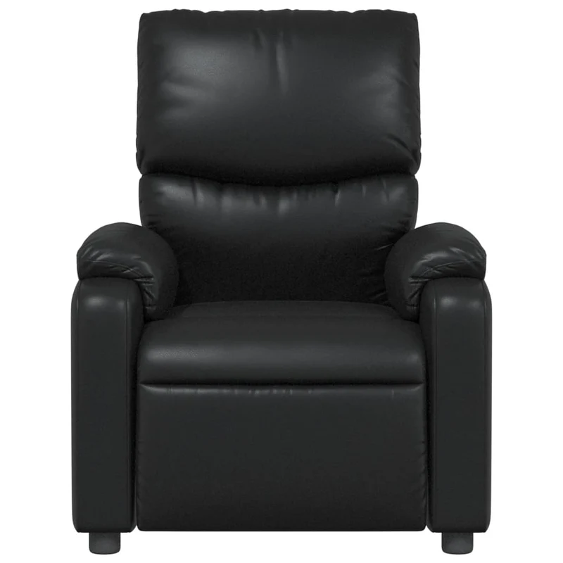 Fauteuil relax TV rembourrage confortable fonction d'inclinaison manuelle en PVC noir DEC028081
