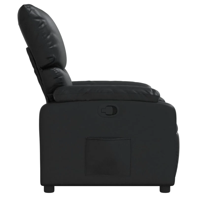 Fauteuil relax TV rembourrage confortable fonction d'inclinaison manuelle en PVC noir DEC028081