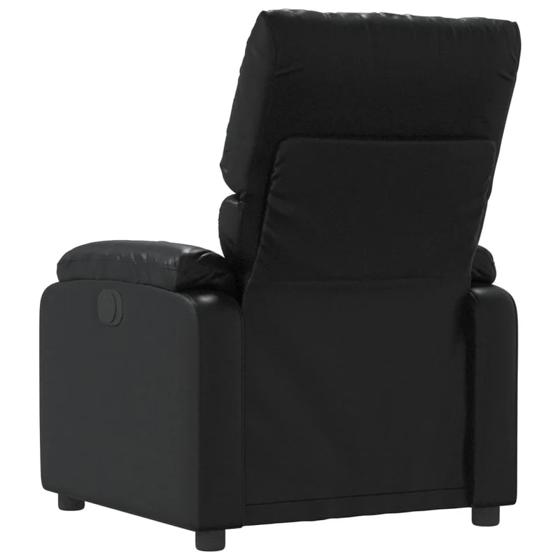 Fauteuil relax TV rembourrage confortable fonction d'inclinaison manuelle en PVC noir DEC028081