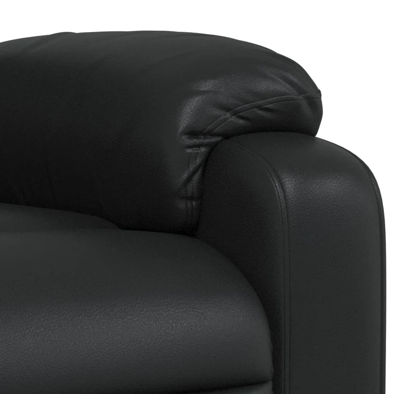 Fauteuil relax TV rembourrage confortable fonction d'inclinaison manuelle en PVC noir DEC028081