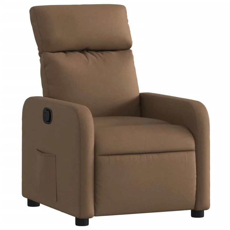 Fauteuil relax TV rembourrage confortable fonction d'inclinaison manuelle en tissu marron DEC028059