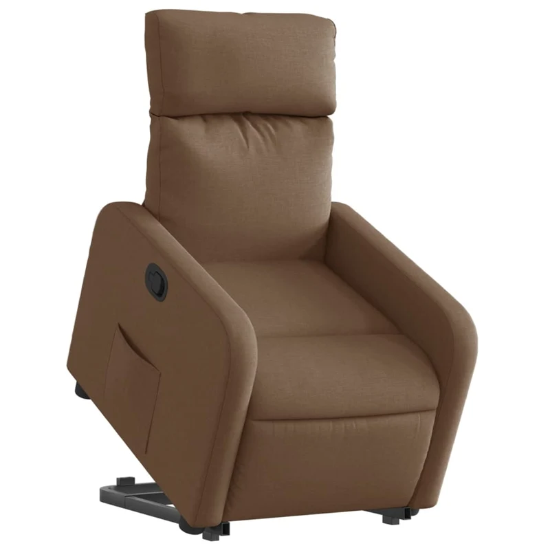 Fauteuil relax TV rembourrage confortable fonction de levage électrique en tissu marron DEC028052