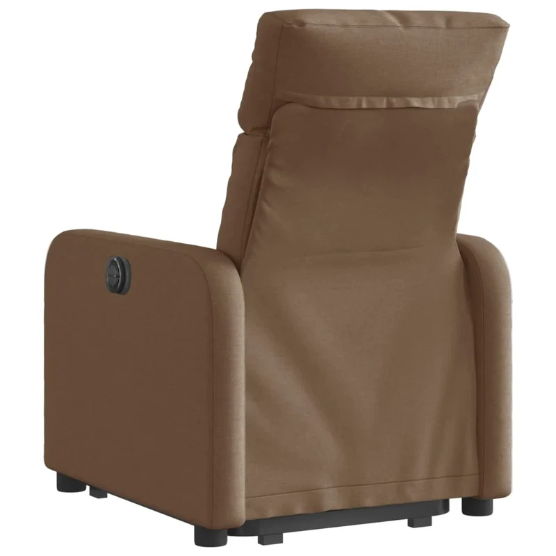 Fauteuil relax TV rembourrage confortable fonction de levage électrique en tissu marron DEC028052