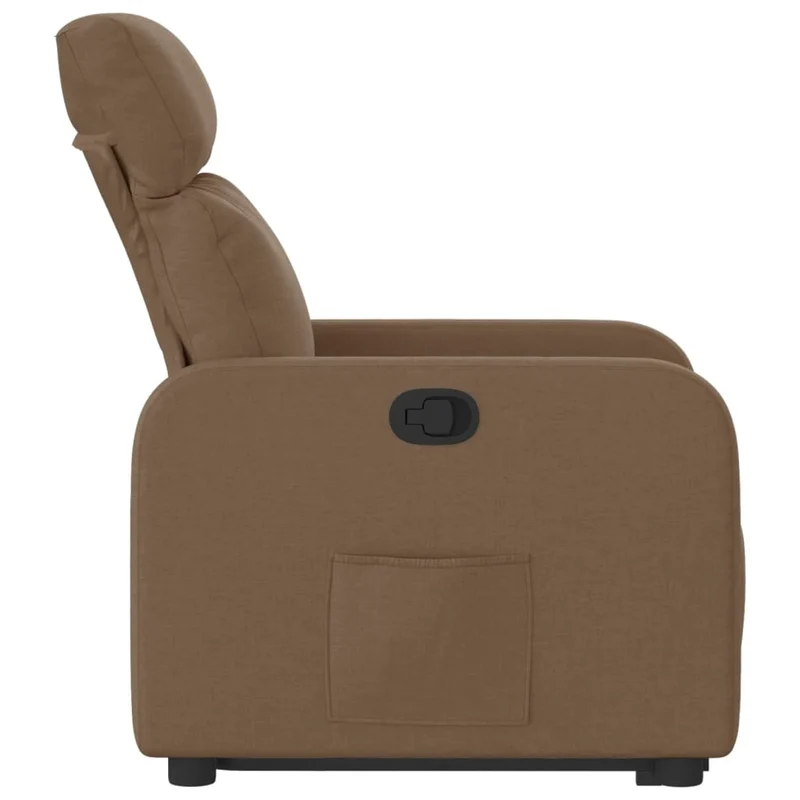 Fauteuil relax TV rembourrage confortable fonction de levage électrique en tissu marron DEC028052