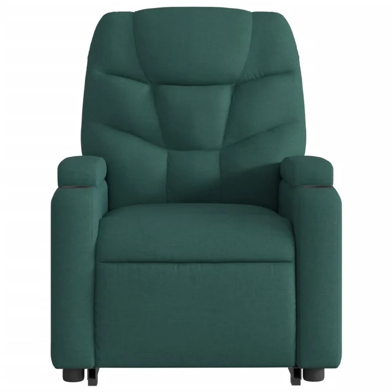Fauteuil de relaxation fonction massage et inclinable en tissu vert foncé DEC027875