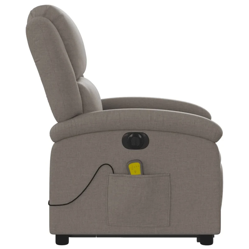 Fauteuil de relaxation fonction massage et inclinable en tissu taupe DEC027864