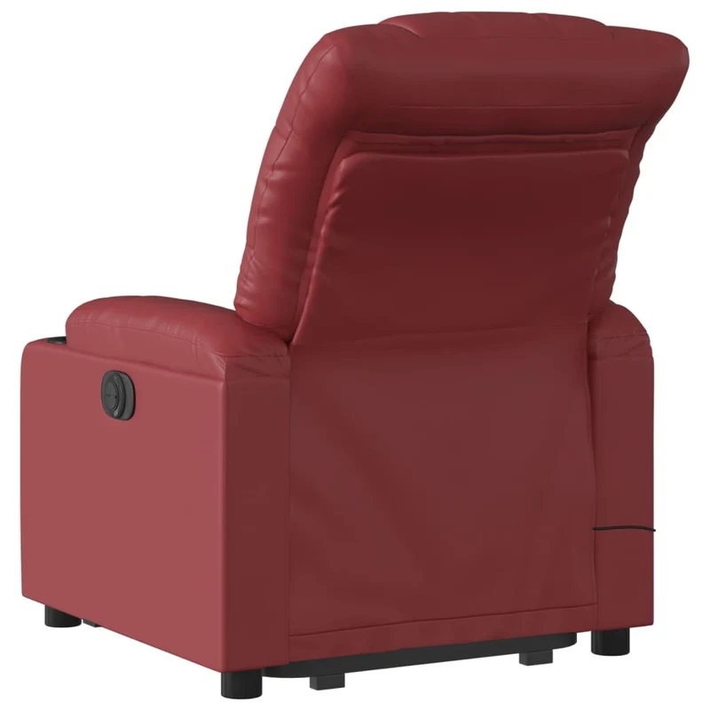 Fauteuil de relaxation fonction massage et inclinable fonction de levage électrique en PVC rouge bordeaux DEC027840
