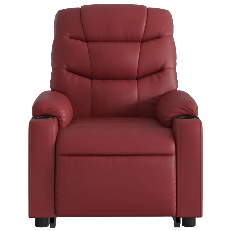 Fauteuil de relaxation fonction massage et inclinable fonction de levage électrique en PVC rouge bordeaux DEC027840