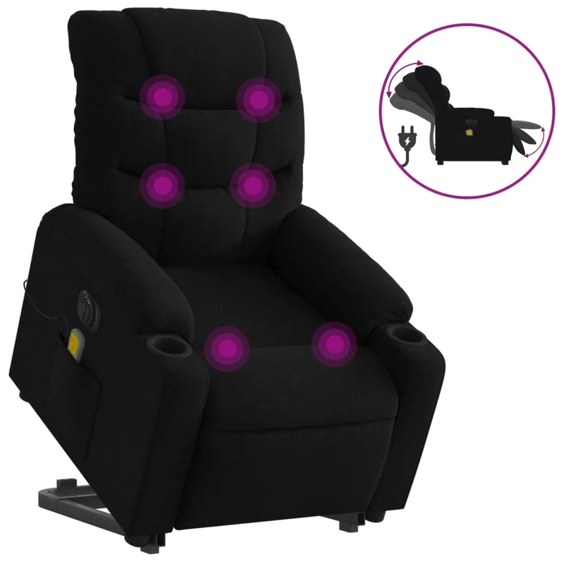 Fauteuil de relaxation fonction massage et inclinable fonction de levage électrique en tissu DEC027813
