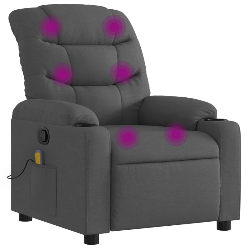 Fauteuil de relaxation TV fonction d'inclinaison manuelle en tissu gris foncé DEC026958