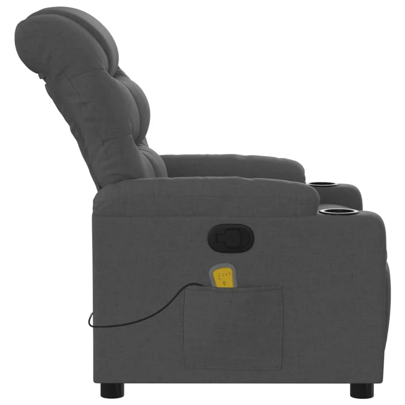Fauteuil de relaxation TV fonction d'inclinaison manuelle en tissu gris foncé DEC026958