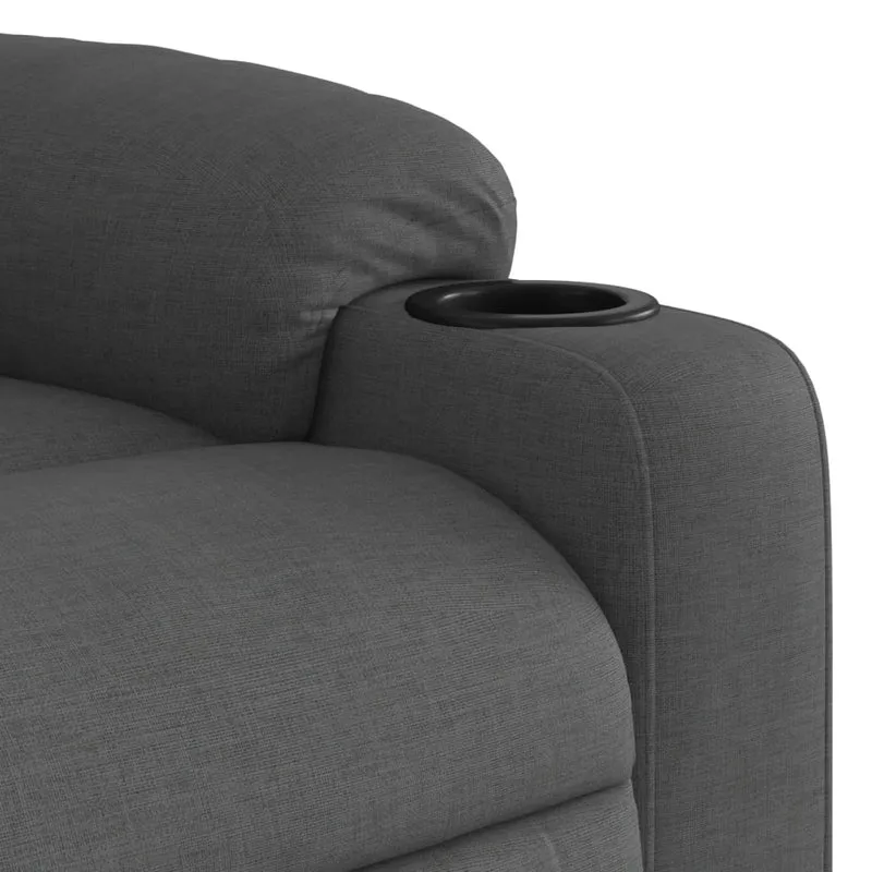 Fauteuil de relaxation TV fonction d'inclinaison manuelle en tissu gris foncé DEC026958