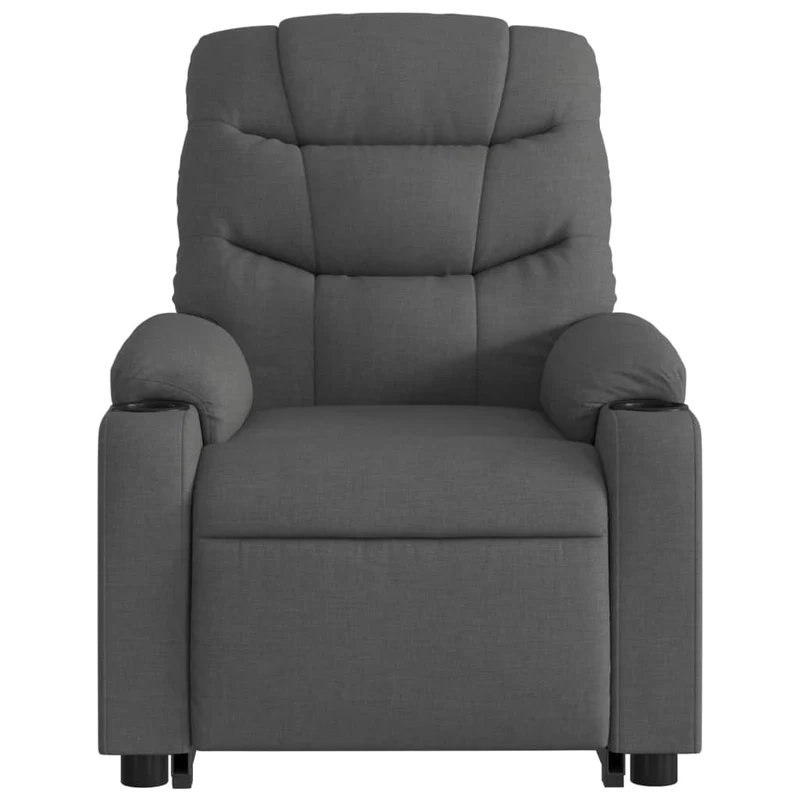 Fauteuil de relaxation TV fonction massage inclinable fonction de levage électrique en tissu gris foncé DEC026945