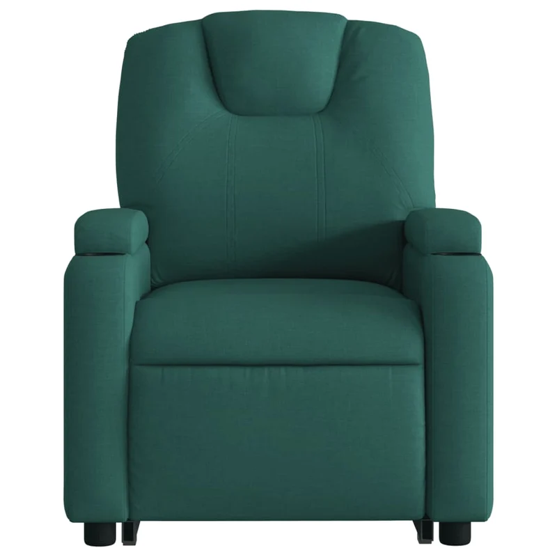 Fauteuil relax TV fonction de levage électrique très confortable en tissu vert foncé DEC028608