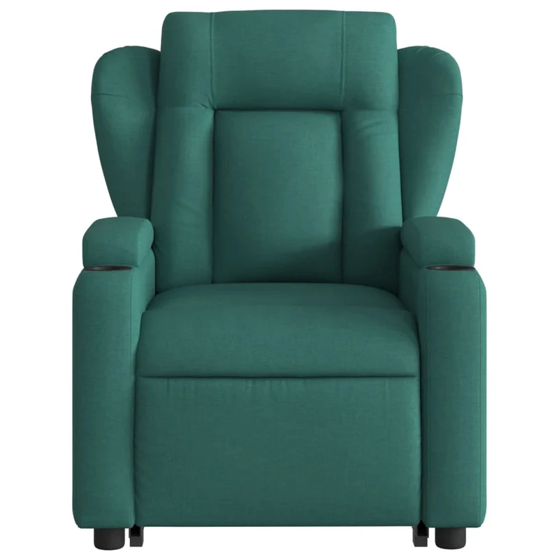 Fauteuil relax TV fonction de levage électrique très confortable en tissu vert foncé DEC028606
