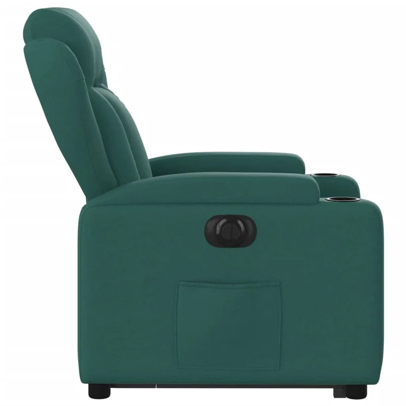 Fauteuil relax TV fonction de levage électrique très confortable en tissu vert foncé DEC028606