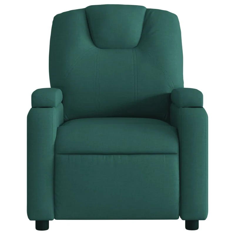 Fauteuil relax TV fonction d'inclinaison électrique très confortable en tissu vert foncé DEC028599