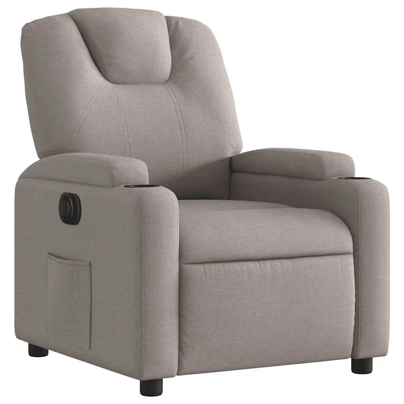 Fauteuil relax TV fonction d'inclinaison électrique très confortable en tissu taupe DEC028584