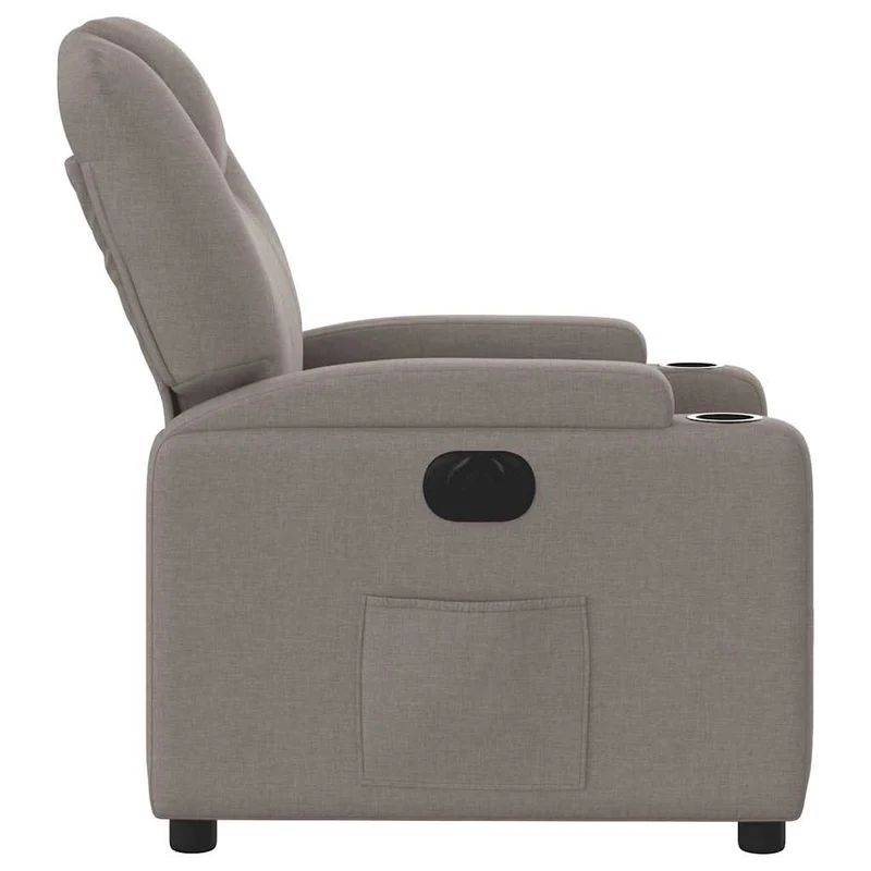Fauteuil relax TV fonction d'inclinaison électrique très confortable en tissu taupe DEC028584