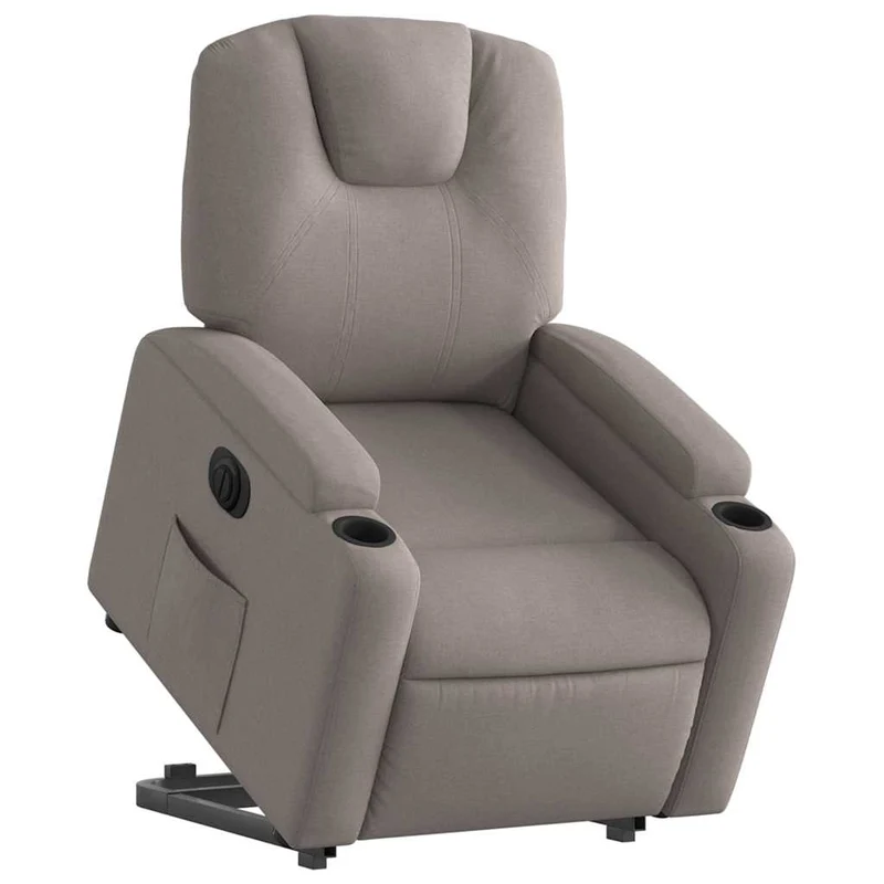 Fauteuil relax TV fonction de levage électrique très confortable en tissu taupe DEC028583
