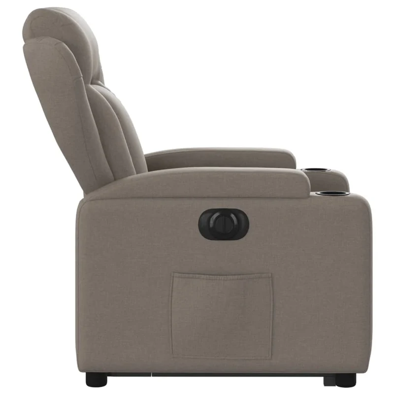 Fauteuil relax TV fonction de levage électrique très confortable en tissu taupe DEC028574