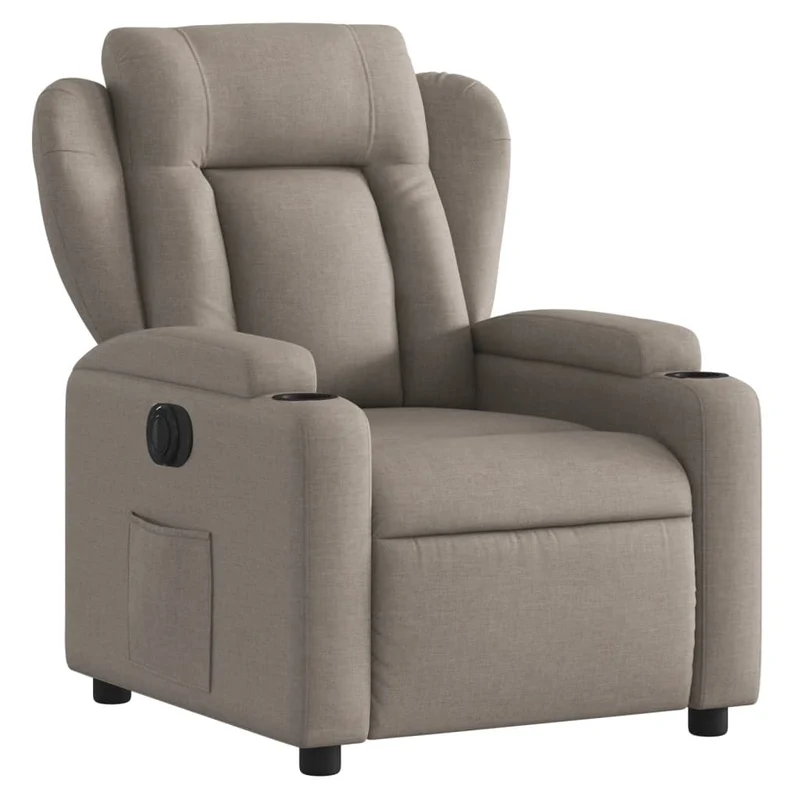Fauteuil relax TV fonction d'inclinaison électrique très confortable en tissu taupe DEC028571