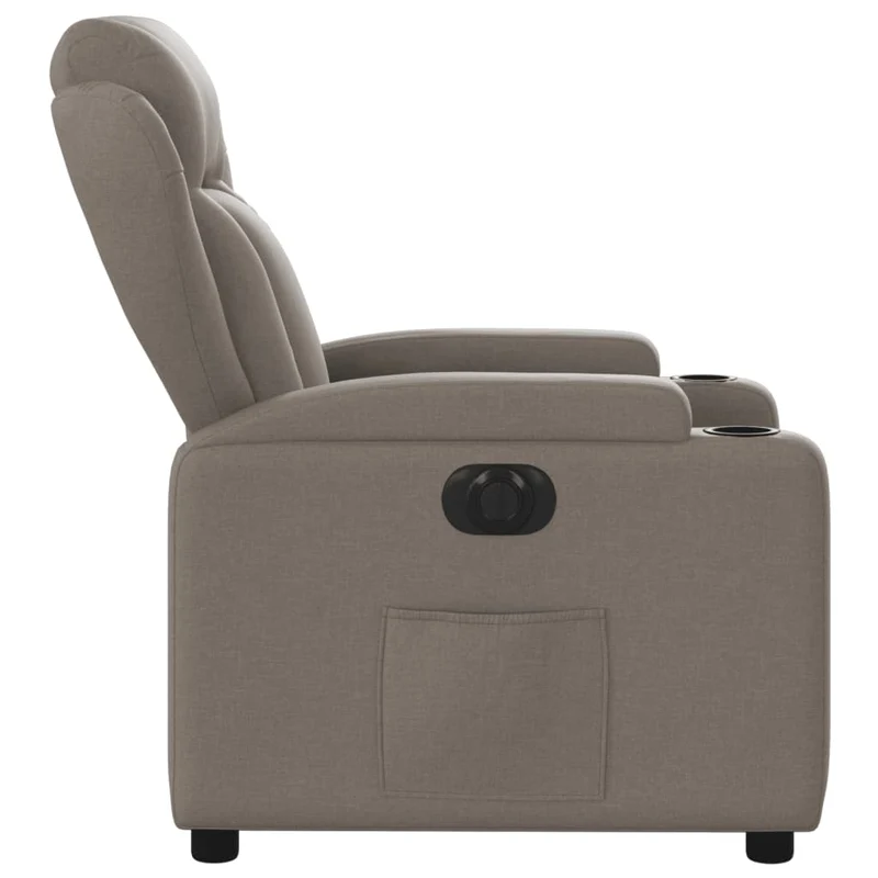 Fauteuil relax TV fonction d'inclinaison électrique très confortable en tissu taupe DEC028571