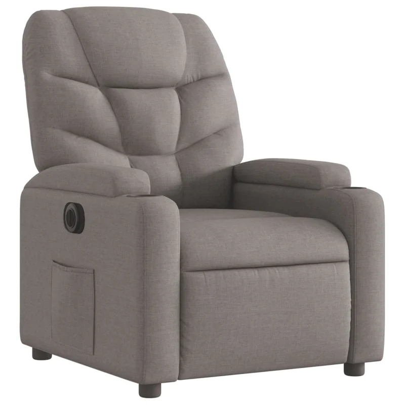 Fauteuil relax TV fonction d'inclinaison électrique très confortable en tissu taupe DEC028570
